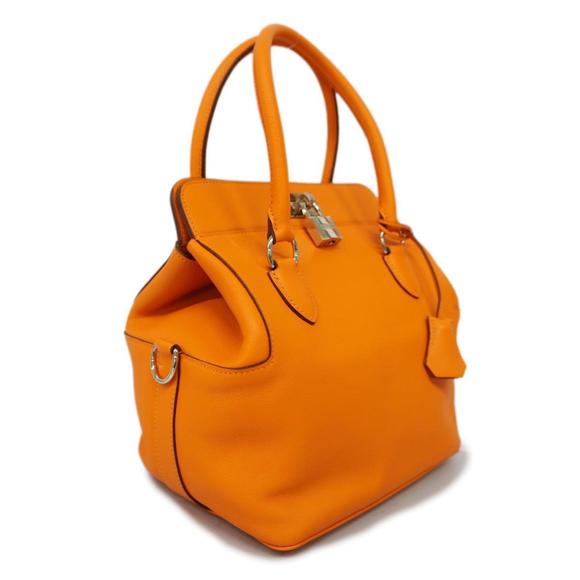 Hermes Handbag Tool Box 20 □N Engraved Swift Orange Ladies - Picture 2 of 13